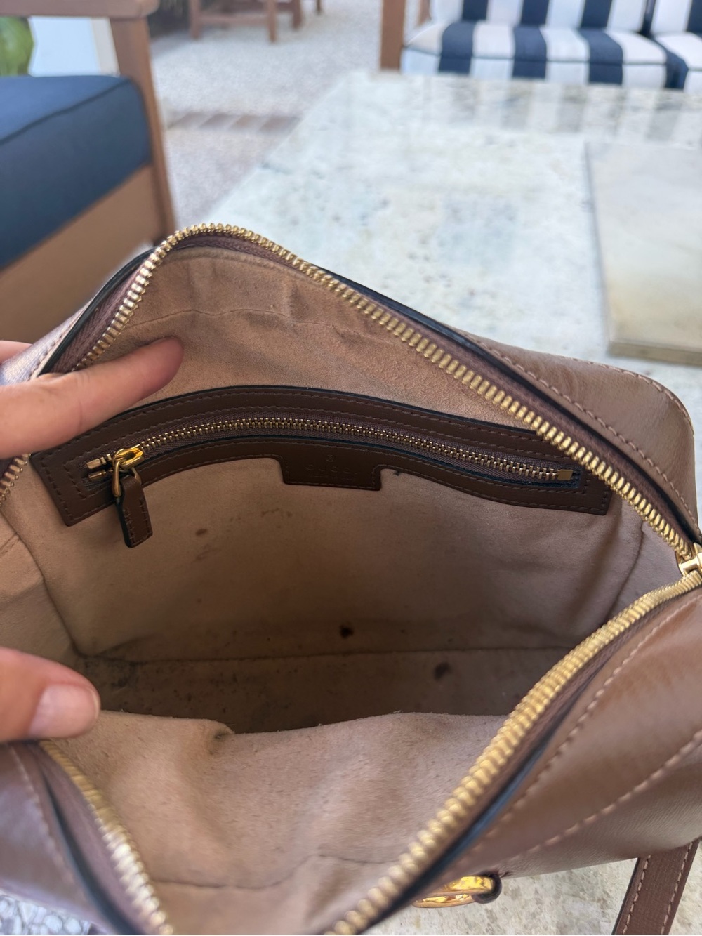 Gucci Brown GG Supreme Crossbody with Gold Horsebit - Picture 8 of 8